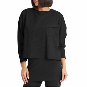 NEW Planet by Lauren G Pima Cotton Mini Tucked T in Black One Size Fits All